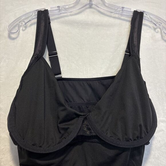 Lands' End Women's Size 8DD Underwire Bra Black Wrap Tankini Swimsuit Top Beach - Picture 10 of 15